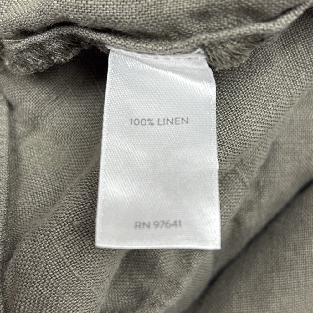 Pure J. Jill Linen High Rise Pull-On Cropped Wide Leg Pants Minimalist Green XLP - Picture 10 of 11